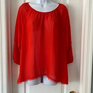 Womens Orange Top by Copper Key Size Medium